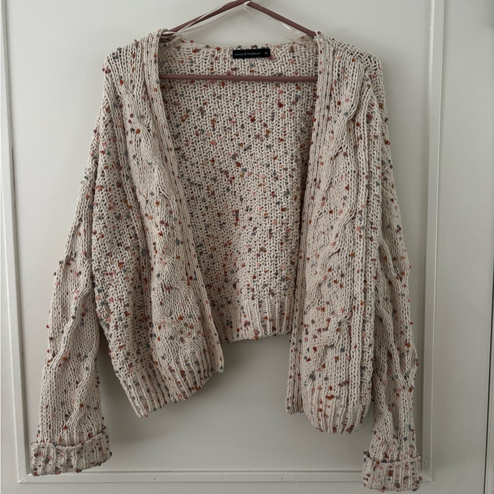Moon & Madison Speckled Knit Cardigan